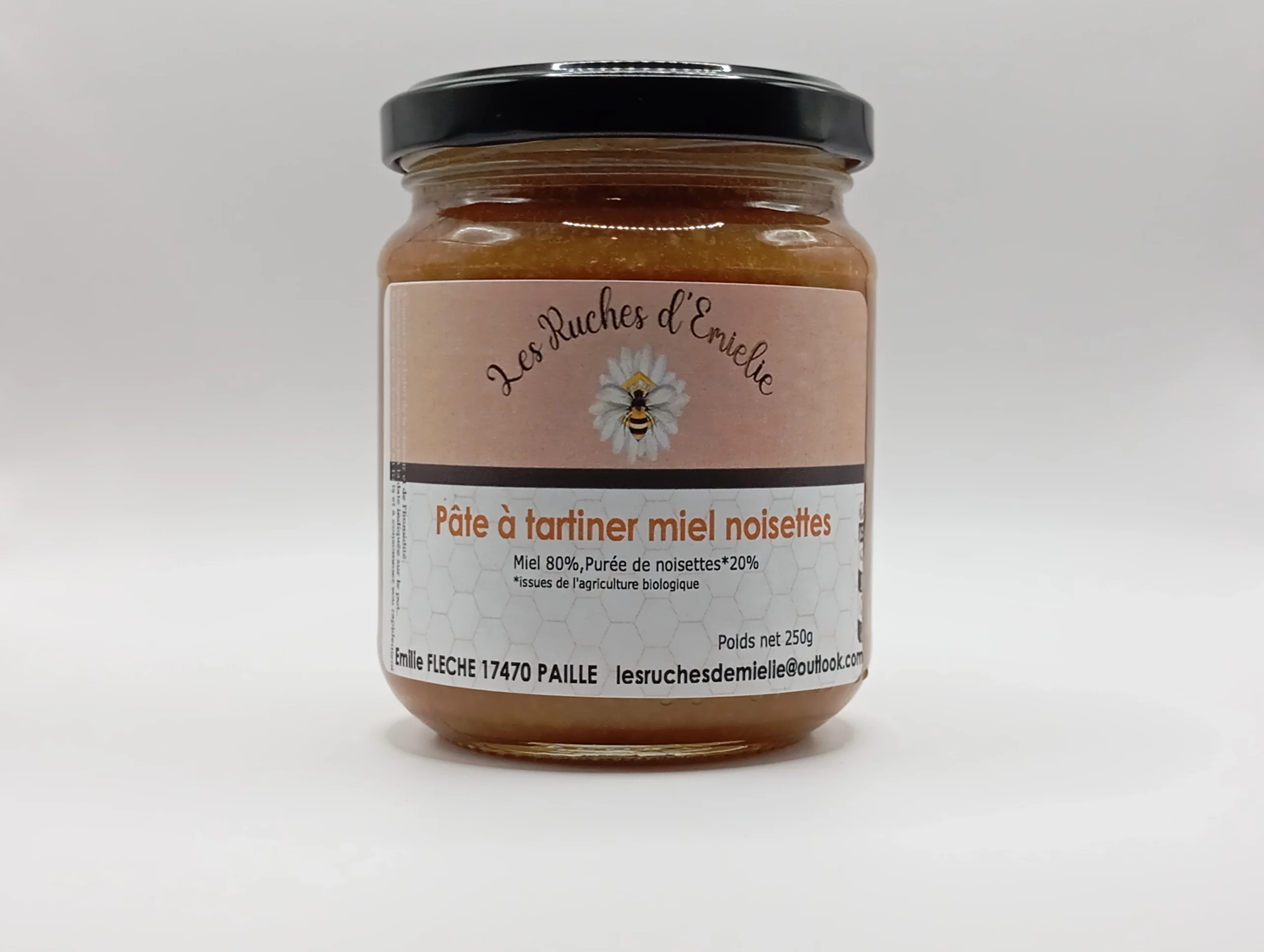 pot de pâte à tartiner de miel noisettes