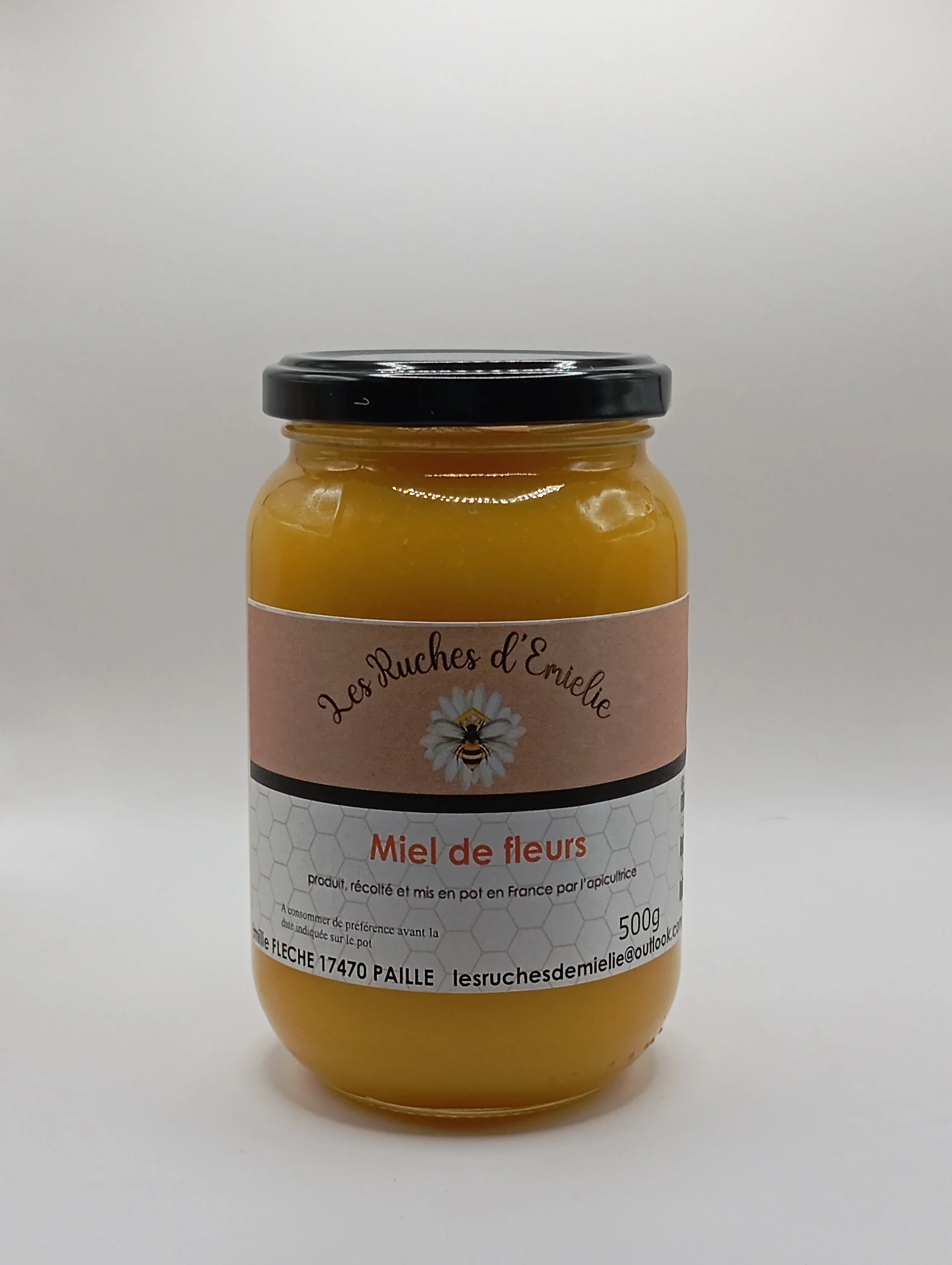 Pot de miel de fleurs de 500g.